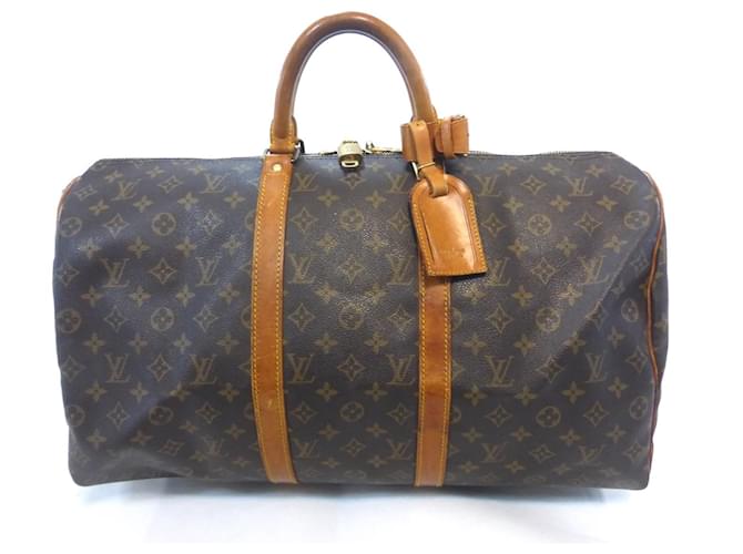 Louis Vuitton Keepall 50 Monogram - VI874 / 2 Cuir Marron  ref.1024152