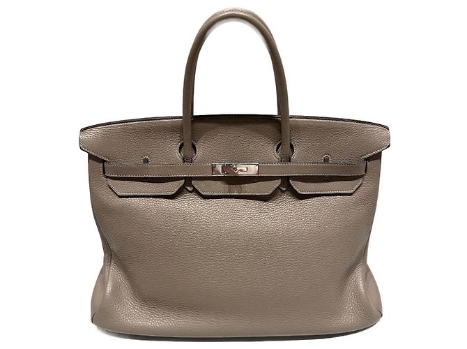 Hermès Birkin 40 Taurillon Clemence Cuir Gris