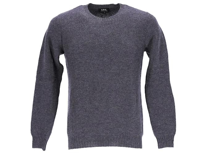 Apc a.P.C. Knitted Crewneck Sweater in Grey Wool  ref.1024456