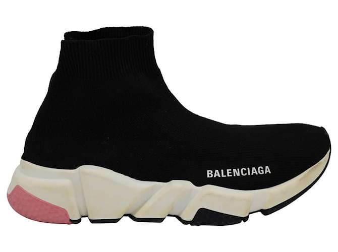 Scarpe da ginnastica Balenciaga Speed Sock in poliestere lavorato a maglia nero  ref.1024493