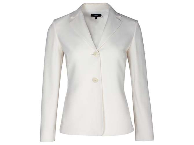 Theory Pleat Blazer in White Triacetate  Synthetic  ref.1024499