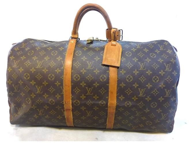 Louis Vuitton keepall 55 Monogram - MI0991 Brown Leather  ref.1024750
