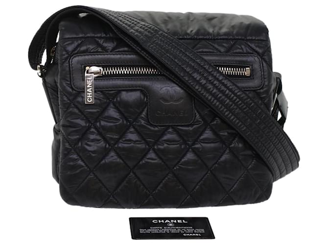 Chanel Matelasse Chain Flap Black Nylon Shoulder Bag