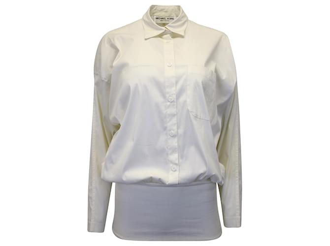 Michael Kors Button Down Shirt in White Cotton Cream  ref.1025291
