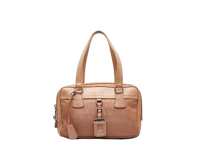 Prada Leather Handbag Brown  ref.1025345