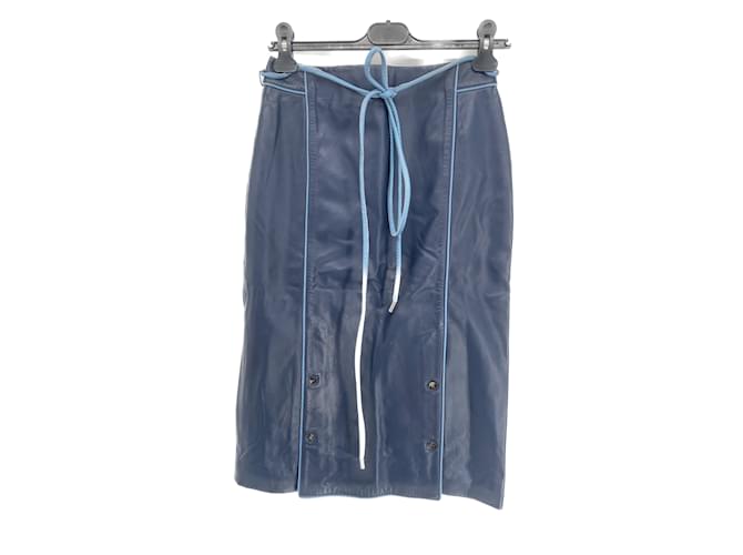 Autre Marque SAKS POTTS  Skirts T.International S Leather Navy blue  ref.1025398