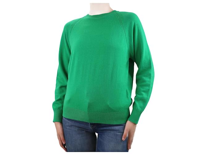 Barrie Pull ras du cou vert - taille S Cachemire  ref.1025471