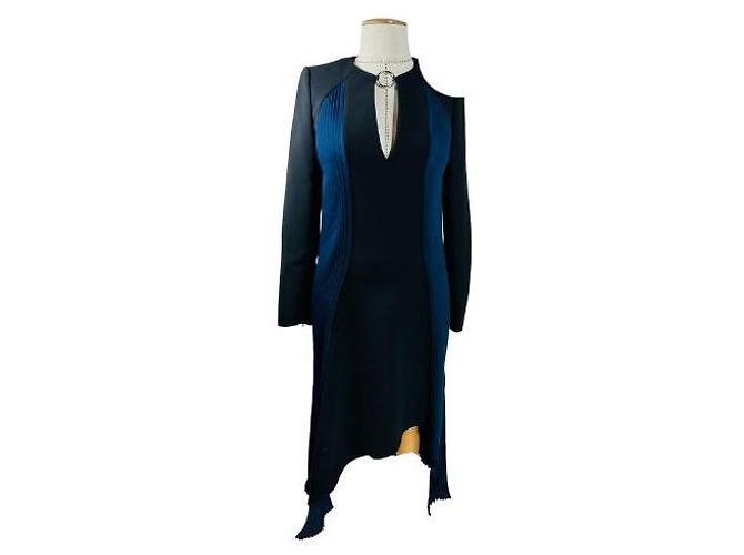 Barbara Bui Plisiertes Kleid Schwarz Blau