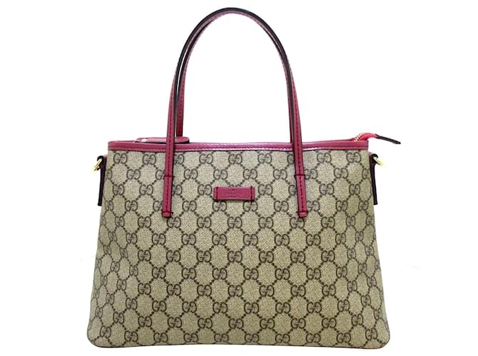 Gucci Brown GG Supreme Convertible Zip Tote