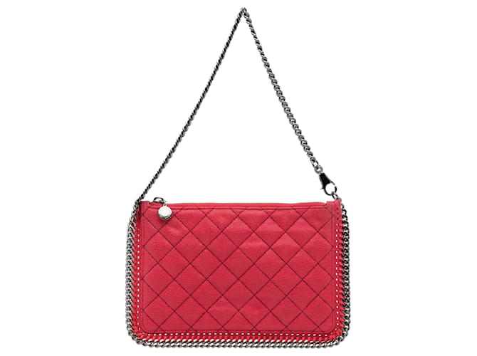 Stella Mc Cartney Stella McCartney Red Quilted Falabella Shaggy Deer Baguette Polyester Cloth  ref.1025550
