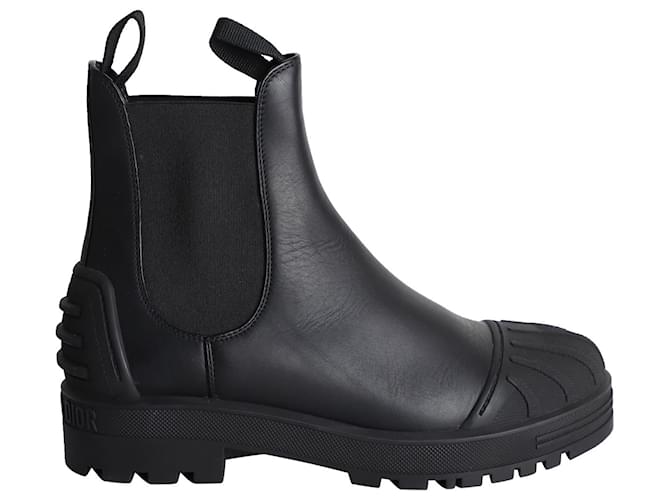 Dior Iron Ankle Boots in Black Leather  ref.1025595