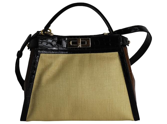 Fendi Peekaboo Custom Made-To-Order Medium Bag in Multicolor Canvas and Leather Multiple colors Cloth  ref.1025603