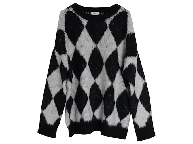 Céline Celine Boxy Surfer Sweater in Black and White Cotton Multiple colors  ref.1025651