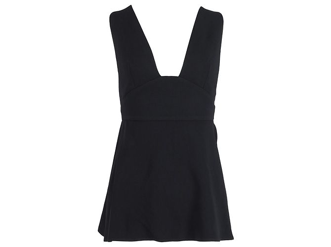 Stella Mc Cartney Stella McCartney Cross Back Top aus schwarzer Viskose