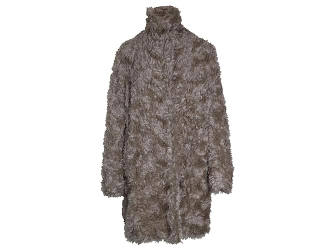 Stella Mc Cartney Stella McCartney Faux Fur Coat in Beige Mohair Wool  ref.1025687