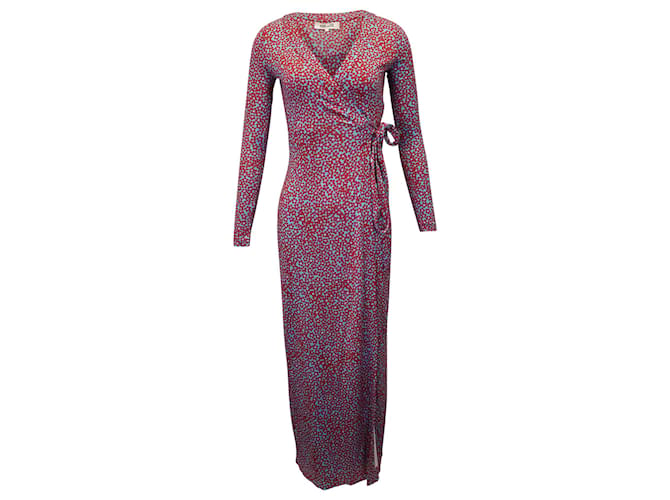 Diane Von Furstenberg New Julian Wrap Midi Dress in Floral Print Silk Polyester  ref.1025719
