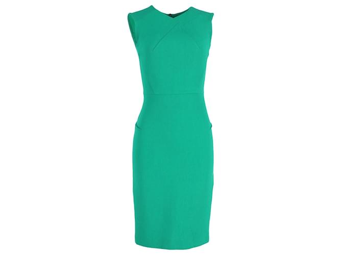 Roland Mouret Sesia Crepe Sheath Dress in Green Wool  ref.1025723