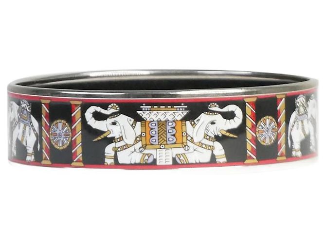 Hermès Black elephant printed bangle