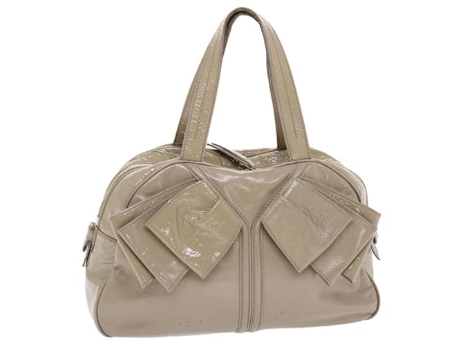 SAINT LAURENT Shoulder Bag Patent leather Gray 220177 Auth bs7159 Grey  ref.1025907