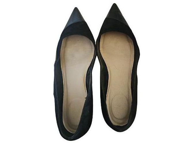 Ballerine Christian Dior Point Velluto Nero e Pelle