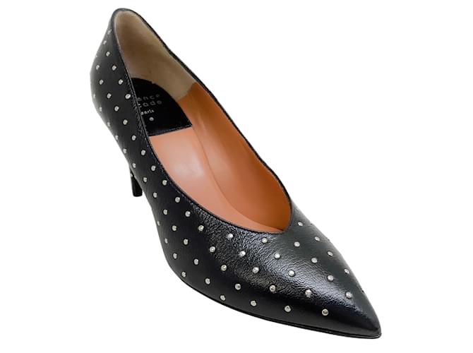 Laurence Dacade Black Leather Vivette 85 Pumps with Silver Studs  ref.1026080