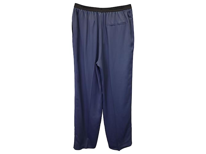 Balenciaga Elastic Trousers in Navy Blue Viscose