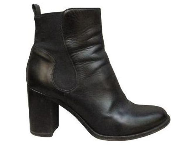 Botas Sartore de piel negras 38,5 FR Negro