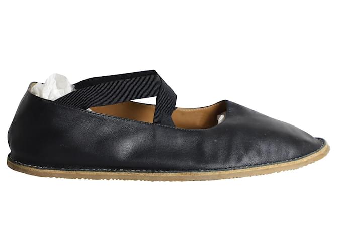 Chaussures plates Dries Van Noten en cuir noir  ref.1026304