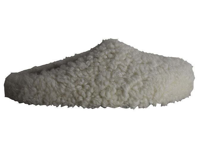 Marni Sabot Round-Toe Shearling Mules in White Wool
