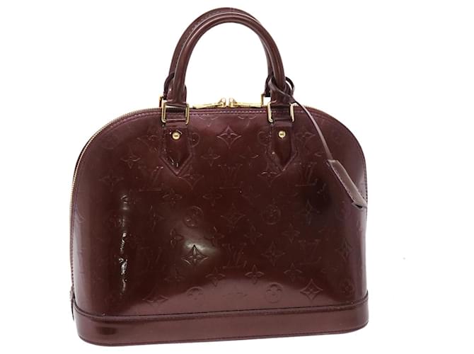 LOUIS VUITTON Monogram Vernis Alma PM Hand Bag Rouge Favist M91691 LV Auth 49562 Patent leather  ref.1026413