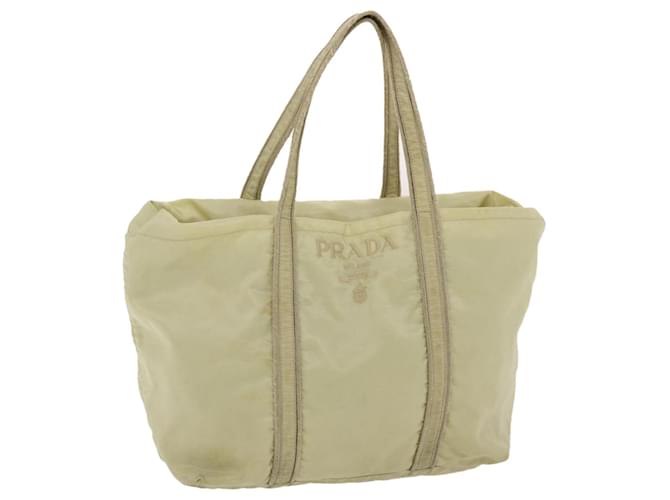 PRADA Tote Bag Nylon Cream Auth 49819  ref.1026428