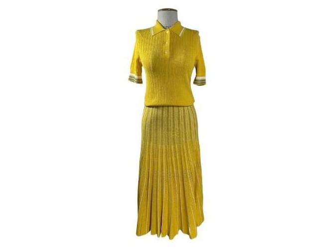 Lacoste Dresses Yellow Cotton Rayon  ref.1026463