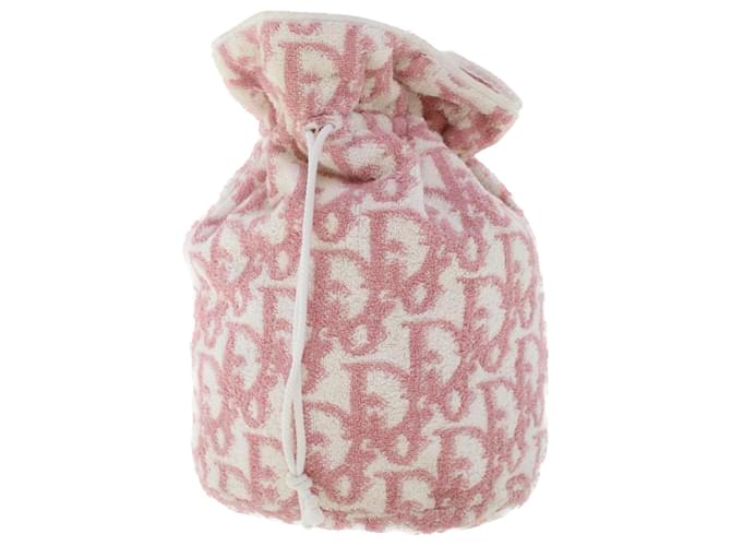 Christian Dior Trotter Canvas Shoulder Bag Pile Pink Auth bs6850  ref.1026468