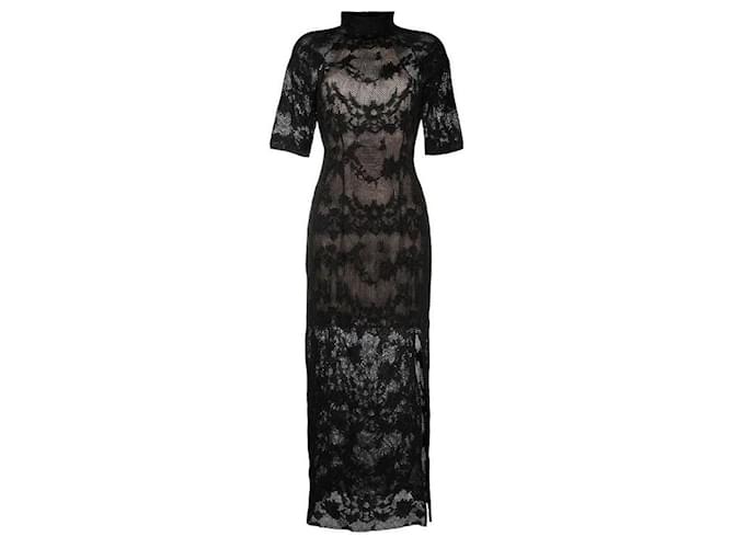 Autre Marque Dresses Black Silk Polyester Viscose  ref.1026489