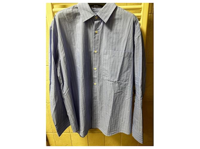 Zara stripes shirt Blue Cotton  ref.1026503