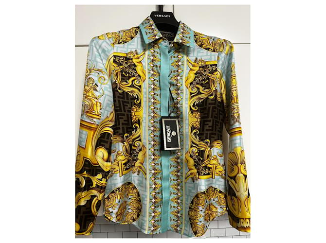 Versace Camisa de seda Fendace Multicolor  ref.1026566