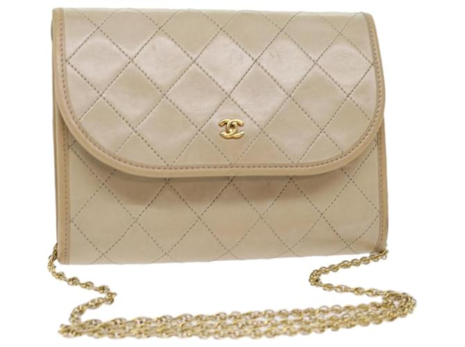 Chanel Wallet on Chain Beige Leather  ref.1026648