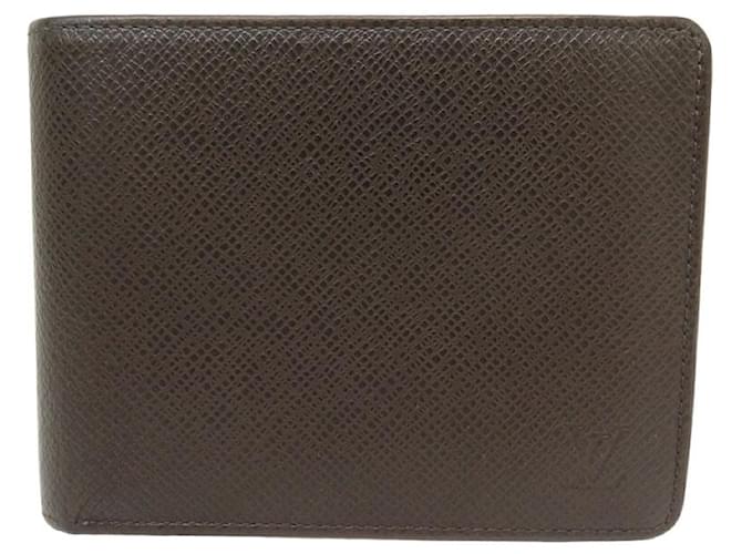 LOUIS VUITTON WALLET TAIGA BROWN LEATHER WALLET  ref.1026914