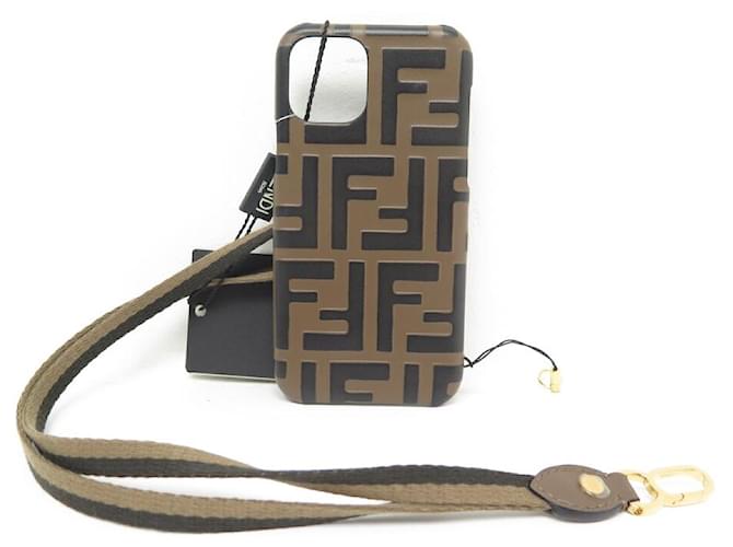 NEW FENDI IPHONE PHONE CASE 11 PRO ZUCCA 7AR856 + PHONE CASE BOX Brown Plastic  ref.1026933