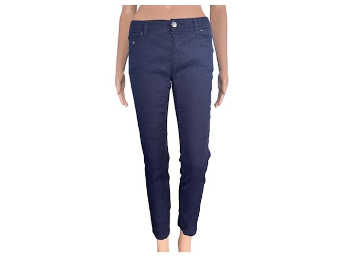 Armani Jeans calça, leggings Azul Viscose Linho  ref.1027042