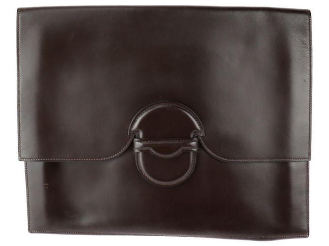 Hermès Faco Marrone Pelle