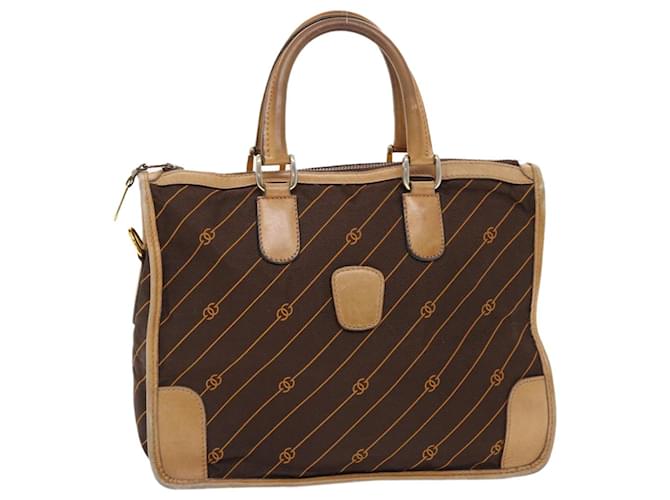 GUCCI Hand Bag Canvas Leather Brown Auth bs7158 Cloth  ref.1027351