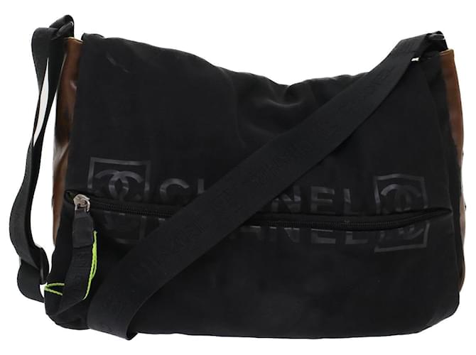 CHANEL Shoulder Bag Nylon Black CC Auth bs6987  ref.1027358