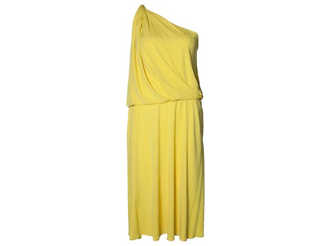 Autre Marque LANVIN, vestido drapeado de un hombro en amarillo