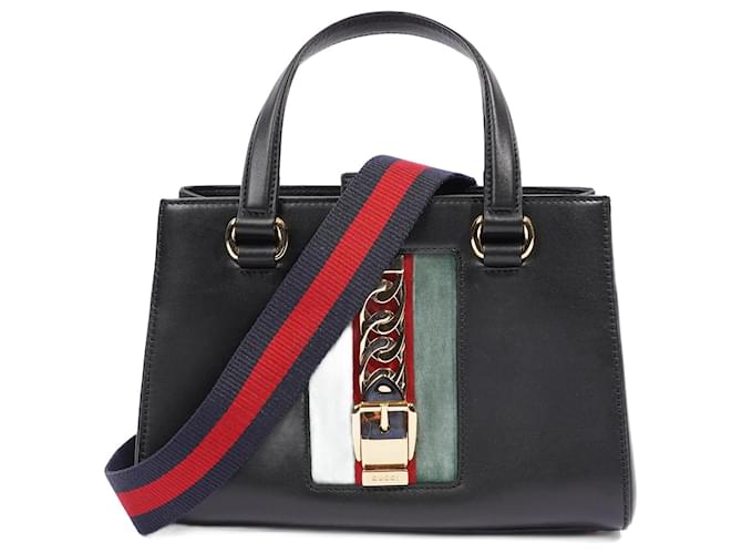 Gucci Sylvie Top Handle Bag Black Leather ref.1027655 Joli Closet