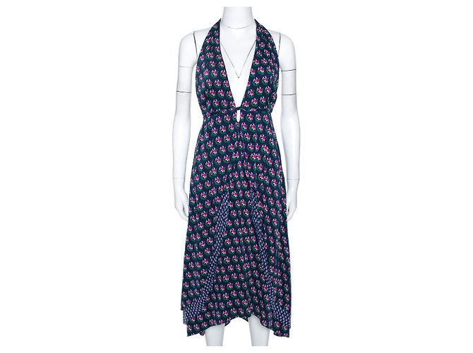 Diane Von Furstenberg Vestido halter Leyland de seda con estampado floral de DvF Zen
