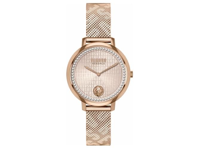 Versus Versace La Villette Armbanduhr mit Kristallarmband Pink Metall Roségold  ref.1027685