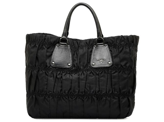 Sac cabas Prada Tessuto Gaufre Noir