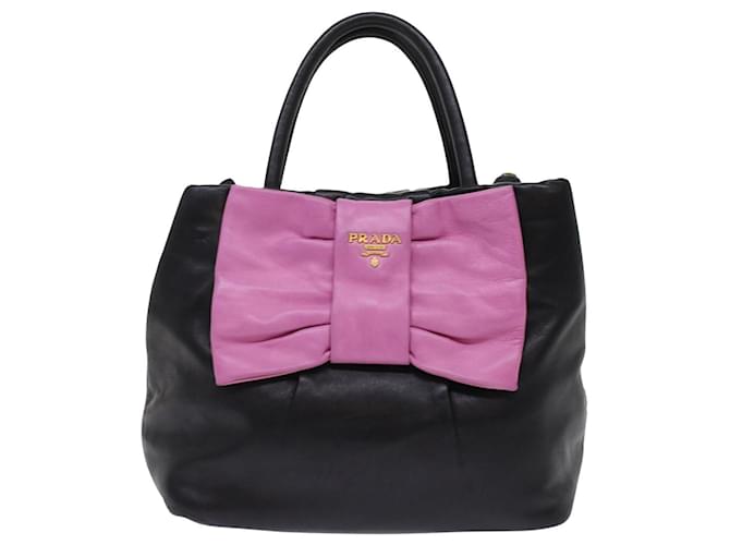 Prada Ribbon Black Leather  ref.1027944