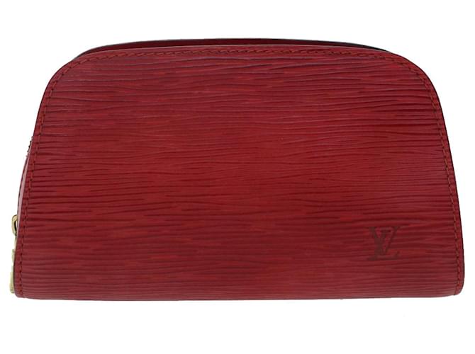 LOUIS VUITTON Epi Dauphine PM Pouch Red M48447 LV Auth ds004